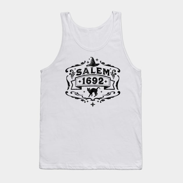 Salem 1692 - Salem Witch Trials - Witchcraft Retro Vintage Tank Top by OrangeMonkeyArt